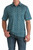Rocky Mountain Cinch Men's Teal Jacquard Short Sleeve Polo Shirt