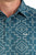 Rocky Mountain Cinch Men's Teal Jacquard Short Sleeve Polo Shirt