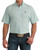 Rocky Mountain Cinch Men's Teal Geo Printed Classic Fit Short Sleeve Button Down Western Shirt