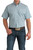 Rocky Mountain Cinch Men's Blue Geo Printed Classic Fit Short Sleeve Button Down Western Shirt
