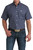 Rocky Mountain Cinch Men's Blue Flower Print Arenaflex Short Sleeve Button Up Shirt