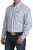 Rocky Mountain Cinch Men's White & Blue Striped Classic Fit Button Down Western Shirt