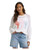 Wrangler Womens White Gauzy Knit Cactus Relaxed Fit Pullover Sweater