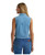 Wrangler Womens Light Blue Cropped Saddle Embroidered Sleeveless Denim Snap Shirt