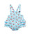 Wrangler Baby Girl Blue Western Cherry Cactus Print Ruffle Sleeveless Onesie