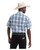 Wrangler Mens Blue Prep Plaid Wrinkle Resist Short Sleeve Western Snap Shirt