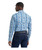 Wrangler Mens Icy Blue Checotah Print Long Sleeve Western Snap Shirt