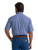 Wrangler Mens Blue Plaid George Strait Relaxed Fit One Pocket Short Sleeve Button Down Shirt