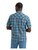 Wrangler Mens Retro Black N' Blue Plaid Sawtooth Pocket Short Sleeve Western Snap Shirt