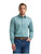 Wrangler Mens Cody Johnson Green Weave One Pocket Long Sleeve Button Down Shirt