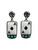 Silver Strike Black & White Ace of Spades w/Turquoise Stones Post Style Earrings