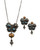 Silver Strike Multi Color Butterfly Motif Matching Earrings & Necklace Set