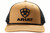 Ariat Men's Tan & Black 3D Embroidered Logo Mesh Snapback Hat