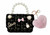 Hot Focus Girls Black & Pink Mini Crossbody Purse with Pearl Accents