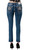 Grace In LA Womens Mid Rise Aztec Leg Embroidery Straight Jeans