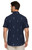 Threadgrit Men's Navy Diamond Geo Print Mack UPF Performance Short Sleeve Western Snap Shirt