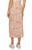 Threadgrit Ladies Cream & Cognac Floral Lillian Pull On Slip Midi Slit Skirt