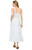 Threadgrit Women's White & Blue Abigail Striped Tiered Ruched Tank Maxi Dress
