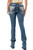 Grace In LA Womens Mid Rise Cowprint Scroll Pocket Bootcut Jeans
