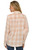 Threadgrit Ladies Brown Combo Plaid Ivy Burnout Woven Long Sleeve Button Up Shirt