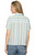 Threadgrit Ladies Sage Combo Nora Striped Utility Short Sleeve Button Up Shirt