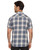 Threadgrit Men's Navy & White Casely Vintage Washed Short Sleeve Western Snap Shirt