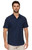 Threadgrit Men's Navy Drew Diamond Print Short Sleeve Performance Western Snap Shirt