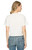 Threadgrit Ladies White USA Lightning Bolt Short Sleeve Cropped Tee