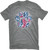 Americana Women's Graphite Heather Tye Dye Paw Print Graphic Short Sleeve T-Shirt