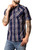 Kimes Ranch Mens Davis Blue Indigo Plaid Short Sleeve Western Snap Shirt