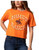 Kimes Ranch Womens Lucky Bucking Vintage Orange Cropped Graphic T Shirt