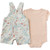 Carhartt Infant Turtledove Floral Short Sleeve Bodysuit And Canvas Shortall Set