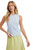 Wishlist Apparel Womens Light Blue Soft Ribbed Sleeveless Ruffle Neck Tank Top