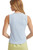 Wishlist Apparel Womens Light Blue Soft Ribbed Sleeveless Ruffle Neck Tank Top