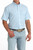 Cinch Men's Light Blue Geo Print Short Sleeve Button Down Shirt