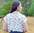 Cotton & Rye Ladies White All Over Boot Print Short Sleeve Button Up Shirt