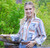 Cotton & Rye Ladies Blue & White Multi Print Mesa Pearl Snap Long Sleeve Shirt