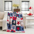 Sutton Home Fashions Americana Back Printed Teddy Sherpa Throw Blanket