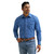Wrangler Mens Navy Striped 20X Competition Advanced Comfort Long Sleeve Two Pocket Western Snap Shirt