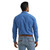 Wrangler Mens Navy Striped 20X Competition Advanced Comfort Long Sleeve Two Pocket Western Snap Shirt