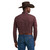 Wrangler Mens Wine Cody Johnson Dotted Print Long Sleeve One Pocket Button Down Western Shirt