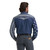 Wrangler Mens Blue Vintage Stars And Stripes Denim Stripe Long Sleeve Western Snap Shirt