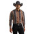 Wrangler Mens Brown Checotah Southwestern Printed Long Sleeve Western Snap Shirt