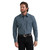 Wrangler Mens Navy Blue High Mesa Plaid Wrinkle Resist Long Sleeve Western Snap Shirt