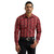 Wrangler Mens Red Checotah Southwestern Printed Long Sleeve Western Snap Shirt