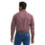 Wrangler Mens Red Wine Canyon Stripe Long Sleeve Western Button Down Shirt