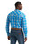 Wrangler Mens Blue Ocean Retro Plaid Long Sleeve Western Snap Shirt