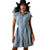 Ariat Women's Medium Blue Button Up with Tie Short Sleeve Hampton Denim Dress