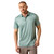 Ariat Men's Beach Glass Southwest Diamond All Over Print Heathered Fitted Short Sleeve Polo