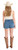 Rock & Roll Denim Womens Medium Wash High Rise Zig Zag Frayed Hem Denim Shorts